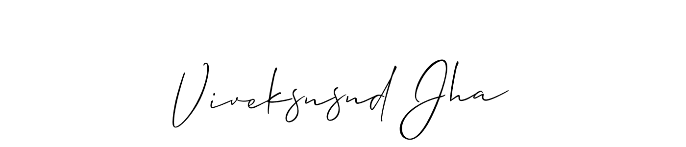 Create a beautiful signature design for name Viveksnsnd Jha. With this signature (Allison_Script) fonts, you can make a handwritten signature for free. Viveksnsnd Jha signature style 2 images and pictures png