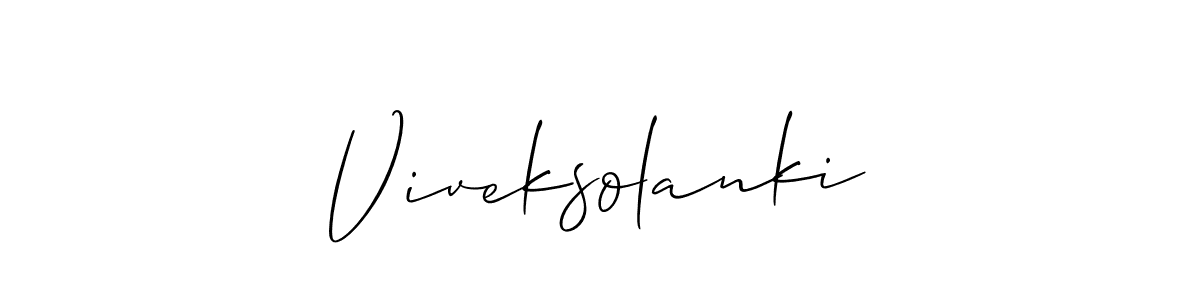 The best way (Allison_Script) to make a short signature is to pick only two or three words in your name. The name Viveksolanki include a total of six letters. For converting this name. Viveksolanki signature style 2 images and pictures png