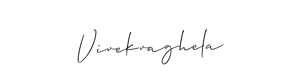 Vivekvaghela stylish signature style. Best Handwritten Sign (Allison_Script) for my name. Handwritten Signature Collection Ideas for my name Vivekvaghela. Vivekvaghela signature style 2 images and pictures png