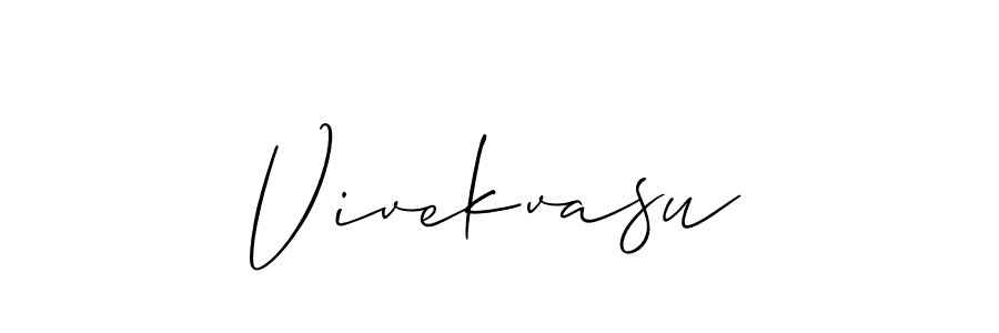 You should practise on your own different ways (Allison_Script) to write your name (Vivekvasu) in signature. don't let someone else do it for you. Vivekvasu signature style 2 images and pictures png