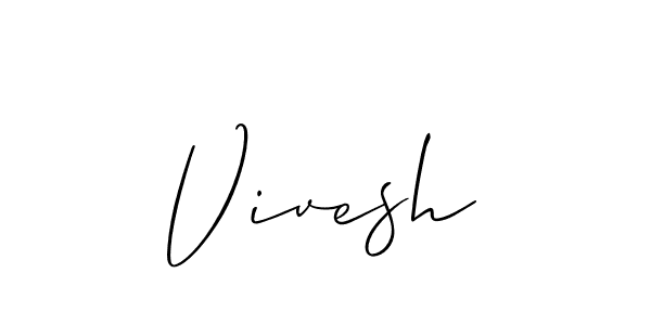 The best way (Allison_Script) to make a short signature is to pick only two or three words in your name. The name Vivesh include a total of six letters. For converting this name. Vivesh signature style 2 images and pictures png