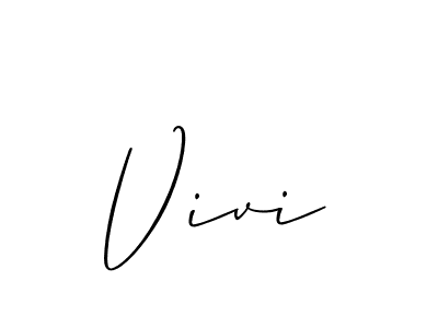 The best way (Allison_Script) to make a short signature is to pick only two or three words in your name. The name Vivi include a total of six letters. For converting this name. Vivi signature style 2 images and pictures png
