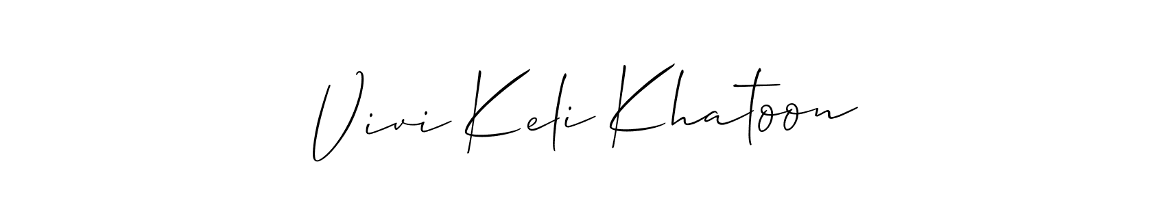 You should practise on your own different ways (Allison_Script) to write your name (Vivi Keli Khatoon) in signature. don't let someone else do it for you. Vivi Keli Khatoon signature style 2 images and pictures png