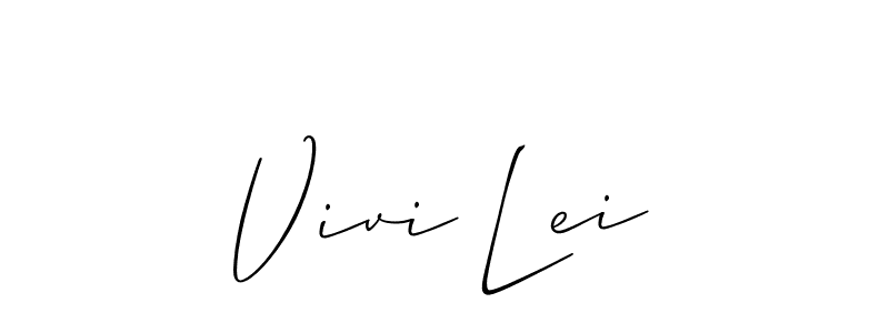 Vivi Lei stylish signature style. Best Handwritten Sign (Allison_Script) for my name. Handwritten Signature Collection Ideas for my name Vivi Lei. Vivi Lei signature style 2 images and pictures png
