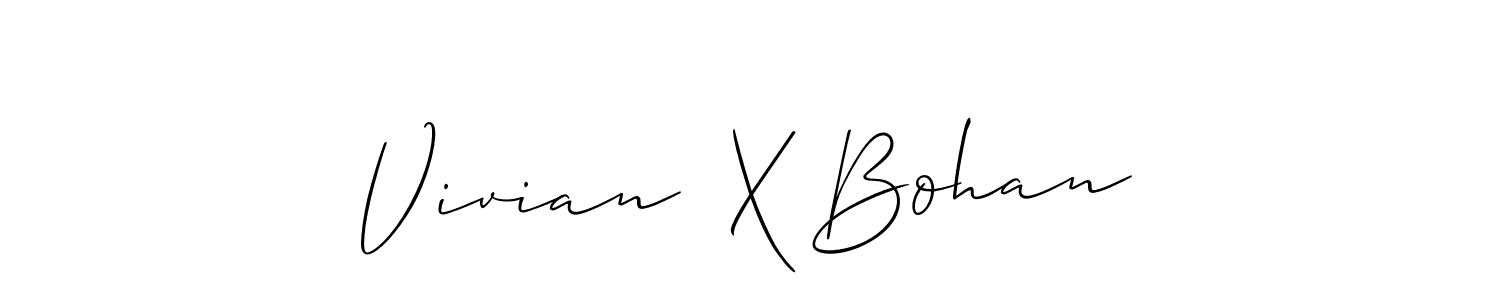 You should practise on your own different ways (Allison_Script) to write your name (Vivian  X Bohan) in signature. don't let someone else do it for you. Vivian  X Bohan signature style 2 images and pictures png