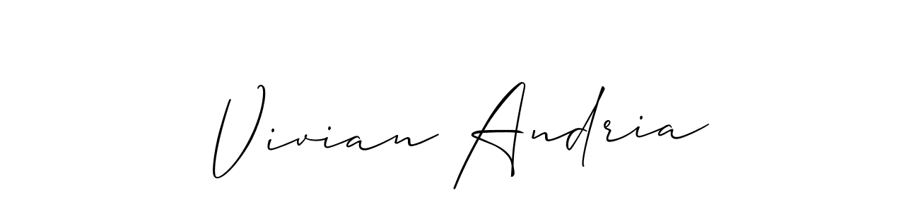 The best way (Allison_Script) to make a short signature is to pick only two or three words in your name. The name Vivian Andria include a total of six letters. For converting this name. Vivian Andria signature style 2 images and pictures png