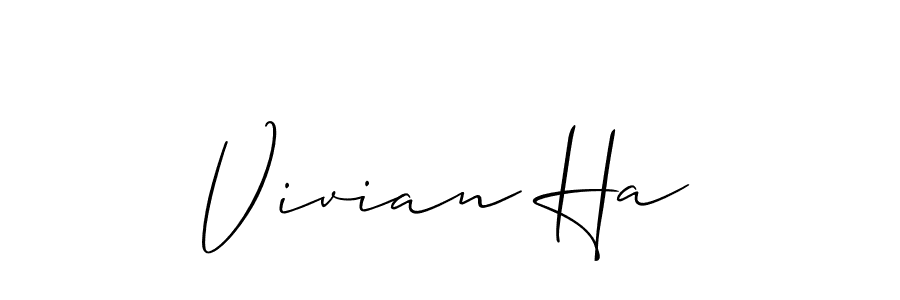 Vivian Ha stylish signature style. Best Handwritten Sign (Allison_Script) for my name. Handwritten Signature Collection Ideas for my name Vivian Ha. Vivian Ha signature style 2 images and pictures png