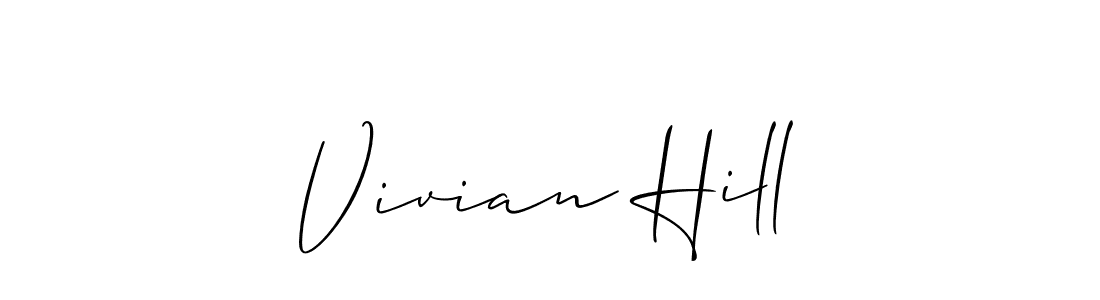 Also You can easily find your signature by using the search form. We will create Vivian Hill name handwritten signature images for you free of cost using Allison_Script sign style. Vivian Hill signature style 2 images and pictures png