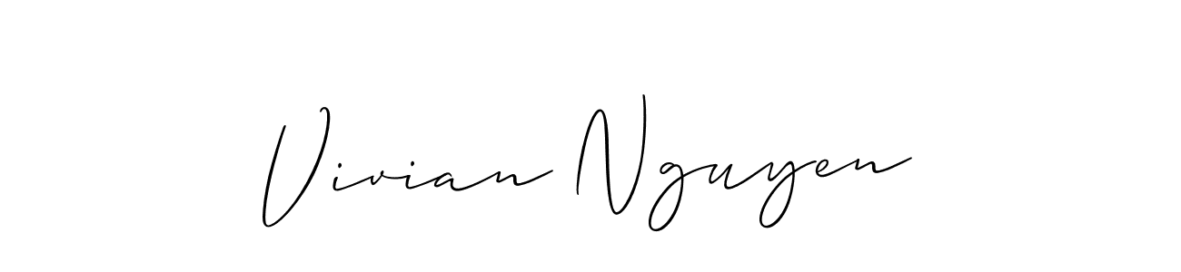 This is the best signature style for the Vivian Nguyen name. Also you like these signature font (Allison_Script). Mix name signature. Vivian Nguyen signature style 2 images and pictures png