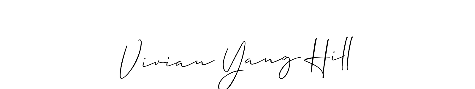 Allison_Script is a professional signature style that is perfect for those who want to add a touch of class to their signature. It is also a great choice for those who want to make their signature more unique. Get Vivian Yang Hill name to fancy signature for free. Vivian Yang Hill signature style 2 images and pictures png