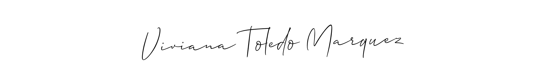 How to make Viviana Toledo Marquez name signature. Use Allison_Script style for creating short signs online. This is the latest handwritten sign. Viviana Toledo Marquez signature style 2 images and pictures png