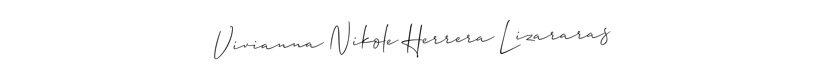 How to make Vivianna Nikole Herrera Lizararas name signature. Use Allison_Script style for creating short signs online. This is the latest handwritten sign. Vivianna Nikole Herrera Lizararas signature style 2 images and pictures png