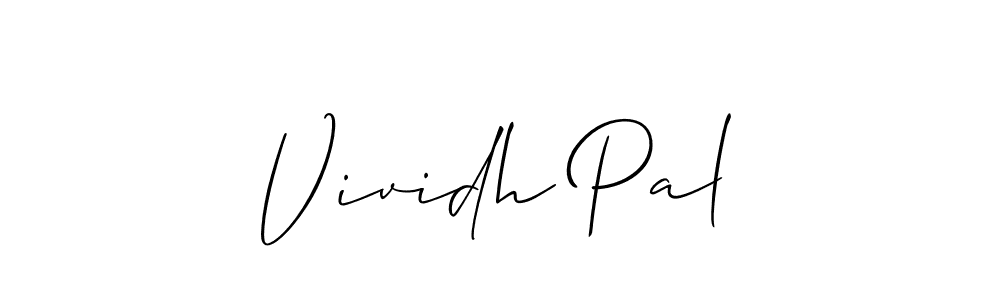 Also You can easily find your signature by using the search form. We will create Vividh Pal name handwritten signature images for you free of cost using Allison_Script sign style. Vividh Pal signature style 2 images and pictures png