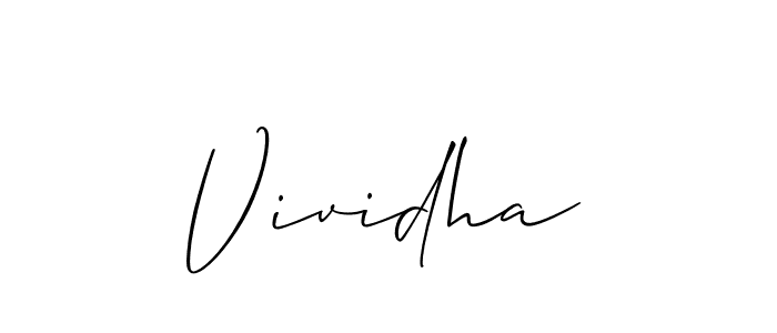 Use a signature maker to create a handwritten signature online. With this signature software, you can design (Allison_Script) your own signature for name Vividha. Vividha signature style 2 images and pictures png