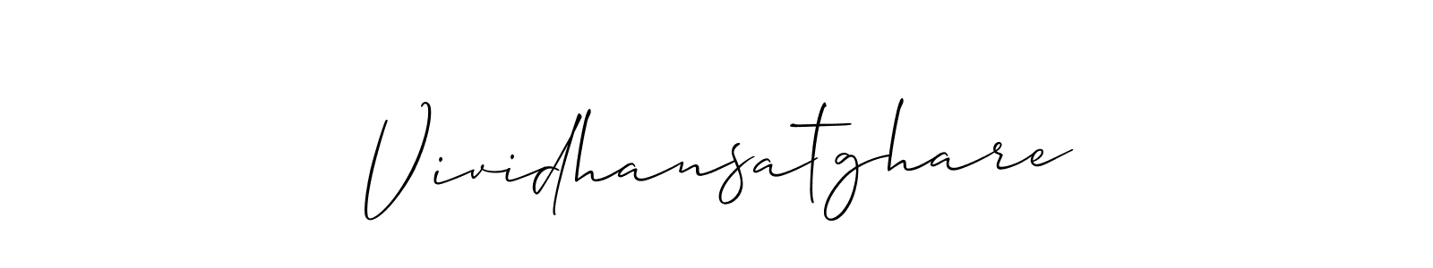 Use a signature maker to create a handwritten signature online. With this signature software, you can design (Allison_Script) your own signature for name Vividhansatghare. Vividhansatghare signature style 2 images and pictures png