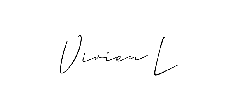 It looks lik you need a new signature style for name Vivien L. Design unique handwritten (Allison_Script) signature with our free signature maker in just a few clicks. Vivien L signature style 2 images and pictures png