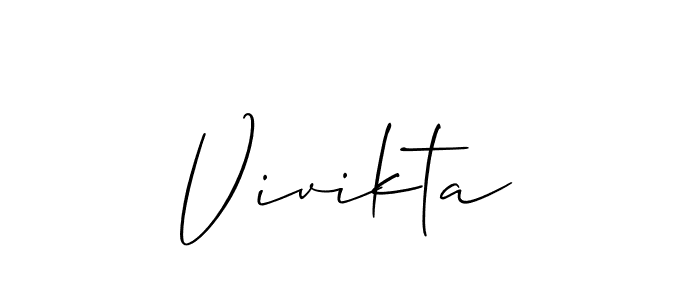 Make a beautiful signature design for name Vivikta. With this signature (Allison_Script) style, you can create a handwritten signature for free. Vivikta signature style 2 images and pictures png