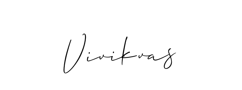 The best way (Allison_Script) to make a short signature is to pick only two or three words in your name. The name Vivikvas include a total of six letters. For converting this name. Vivikvas signature style 2 images and pictures png