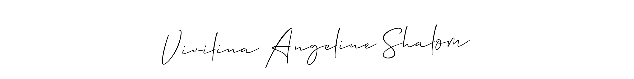 Use a signature maker to create a handwritten signature online. With this signature software, you can design (Allison_Script) your own signature for name Vivilina Angeline Shalom. Vivilina Angeline Shalom signature style 2 images and pictures png