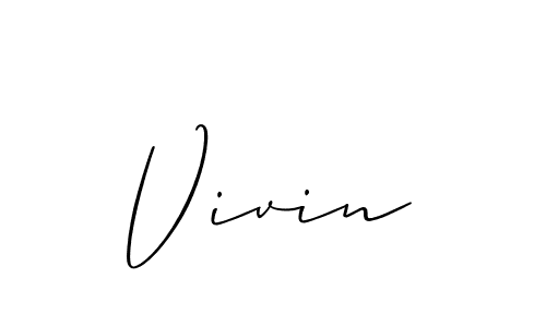 Design your own signature with our free online signature maker. With this signature software, you can create a handwritten (Allison_Script) signature for name Vivin. Vivin signature style 2 images and pictures png