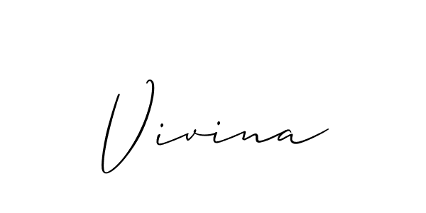 Similarly Allison_Script is the best handwritten signature design. Signature creator online .You can use it as an online autograph creator for name Vivina. Vivina signature style 2 images and pictures png