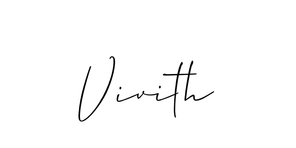 Similarly Allison_Script is the best handwritten signature design. Signature creator online .You can use it as an online autograph creator for name Vivith. Vivith signature style 2 images and pictures png