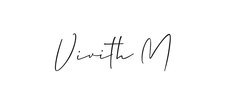 if you are searching for the best signature style for your name Vivith M. so please give up your signature search. here we have designed multiple signature styles  using Allison_Script. Vivith M signature style 2 images and pictures png