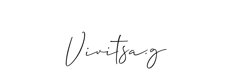 Design your own signature with our free online signature maker. With this signature software, you can create a handwritten (Allison_Script) signature for name Vivitsa.g. Vivitsa.g signature style 2 images and pictures png