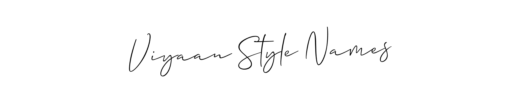 How to make Viyaan Style Names name signature. Use Allison_Script style for creating short signs online. This is the latest handwritten sign. Viyaan Style Names signature style 2 images and pictures png