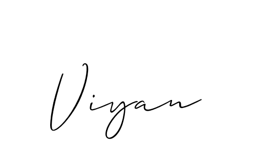 Use a signature maker to create a handwritten signature online. With this signature software, you can design (Allison_Script) your own signature for name Viyan. Viyan signature style 2 images and pictures png