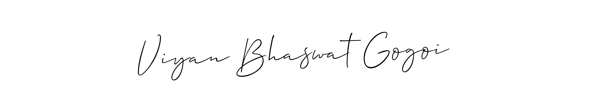 Similarly Allison_Script is the best handwritten signature design. Signature creator online .You can use it as an online autograph creator for name Viyan Bhaswat Gogoi. Viyan Bhaswat Gogoi signature style 2 images and pictures png