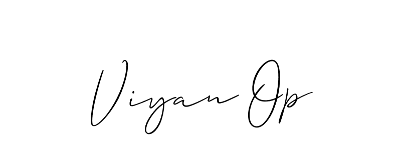 Make a beautiful signature design for name Viyan Op. With this signature (Allison_Script) style, you can create a handwritten signature for free. Viyan Op signature style 2 images and pictures png
