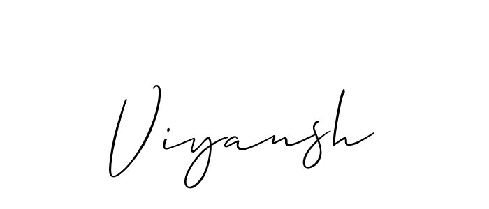 Similarly Allison_Script is the best handwritten signature design. Signature creator online .You can use it as an online autograph creator for name Viyansh. Viyansh signature style 2 images and pictures png