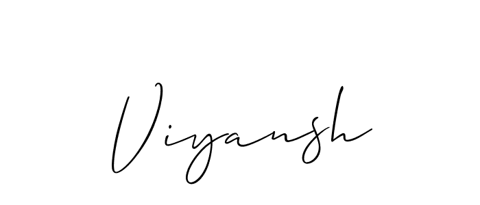 Create a beautiful signature design for name Viyansh. With this signature (Allison_Script) fonts, you can make a handwritten signature for free. Viyansh signature style 2 images and pictures png