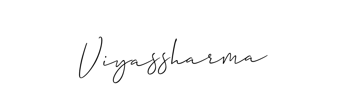 Use a signature maker to create a handwritten signature online. With this signature software, you can design (Allison_Script) your own signature for name Viyassharma. Viyassharma signature style 2 images and pictures png