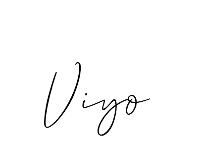 Use a signature maker to create a handwritten signature online. With this signature software, you can design (Allison_Script) your own signature for name Viyo. Viyo signature style 2 images and pictures png