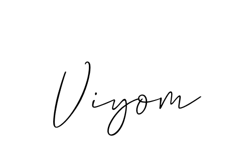 How to make Viyom signature? Allison_Script is a professional autograph style. Create handwritten signature for Viyom name. Viyom signature style 2 images and pictures png