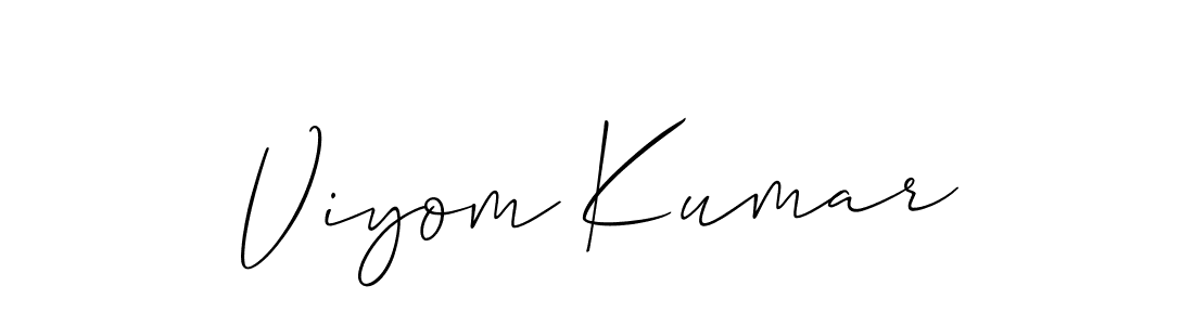 Viyom Kumar stylish signature style. Best Handwritten Sign (Allison_Script) for my name. Handwritten Signature Collection Ideas for my name Viyom Kumar. Viyom Kumar signature style 2 images and pictures png