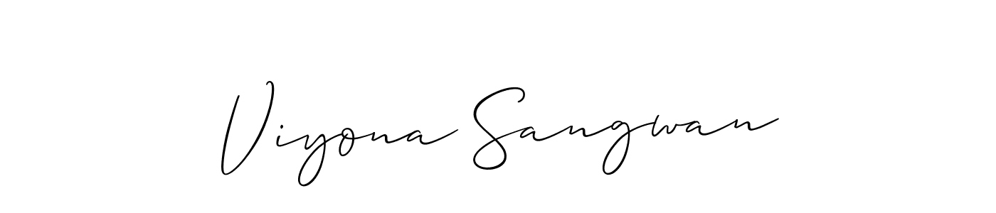 This is the best signature style for the Viyona Sangwan name. Also you like these signature font (Allison_Script). Mix name signature. Viyona Sangwan signature style 2 images and pictures png