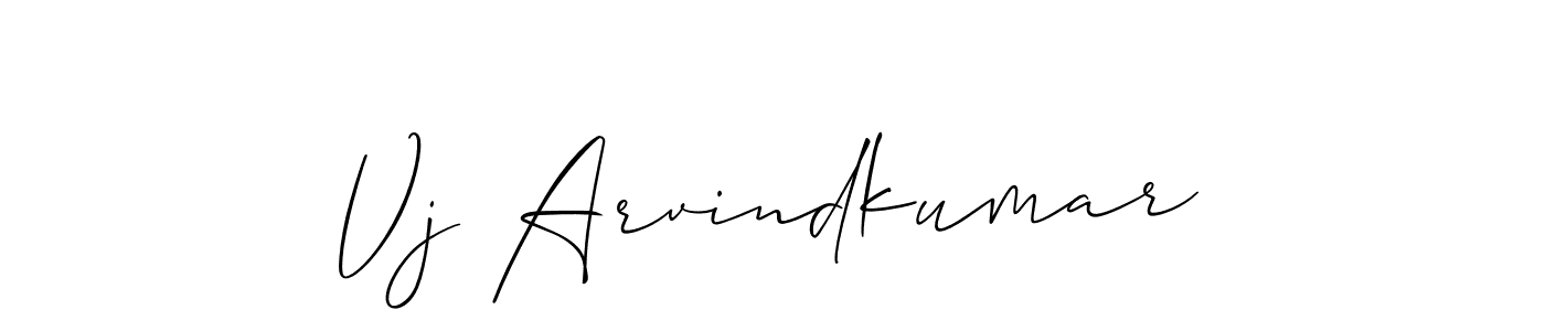 Also You can easily find your signature by using the search form. We will create Vj Arvindkumar name handwritten signature images for you free of cost using Allison_Script sign style. Vj Arvindkumar signature style 2 images and pictures png