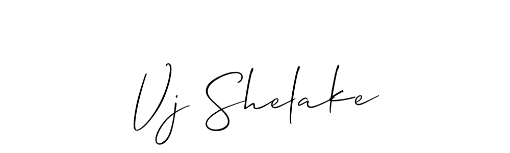 if you are searching for the best signature style for your name Vj Shelake. so please give up your signature search. here we have designed multiple signature styles  using Allison_Script. Vj Shelake signature style 2 images and pictures png