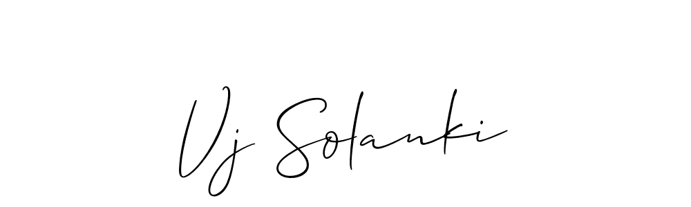 How to make Vj Solanki signature? Allison_Script is a professional autograph style. Create handwritten signature for Vj Solanki name. Vj Solanki signature style 2 images and pictures png