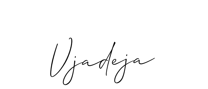 if you are searching for the best signature style for your name Vjadeja. so please give up your signature search. here we have designed multiple signature styles  using Allison_Script. Vjadeja signature style 2 images and pictures png