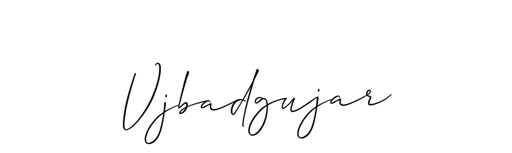 How to make Vjbadgujar signature? Allison_Script is a professional autograph style. Create handwritten signature for Vjbadgujar name. Vjbadgujar signature style 2 images and pictures png