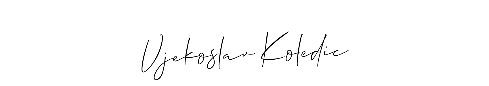 Vjekoslav Koledic stylish signature style. Best Handwritten Sign (Allison_Script) for my name. Handwritten Signature Collection Ideas for my name Vjekoslav Koledic. Vjekoslav Koledic signature style 2 images and pictures png