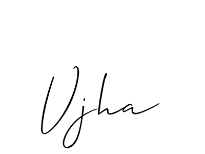 Design your own signature with our free online signature maker. With this signature software, you can create a handwritten (Allison_Script) signature for name Vjha. Vjha signature style 2 images and pictures png