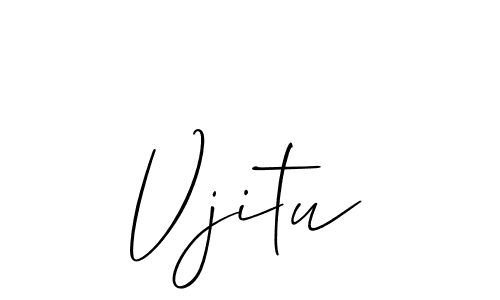 Create a beautiful signature design for name Vjitu. With this signature (Allison_Script) fonts, you can make a handwritten signature for free. Vjitu signature style 2 images and pictures png