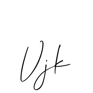 Make a beautiful signature design for name Vjk. With this signature (Allison_Script) style, you can create a handwritten signature for free. Vjk signature style 2 images and pictures png