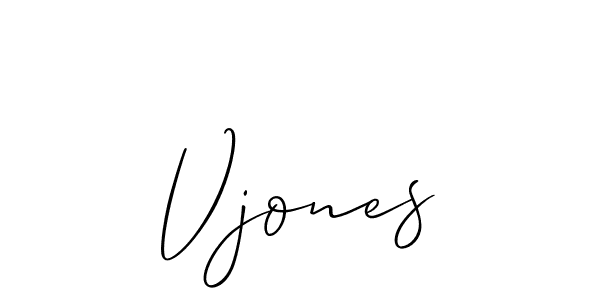 Use a signature maker to create a handwritten signature online. With this signature software, you can design (Allison_Script) your own signature for name Vjones. Vjones signature style 2 images and pictures png