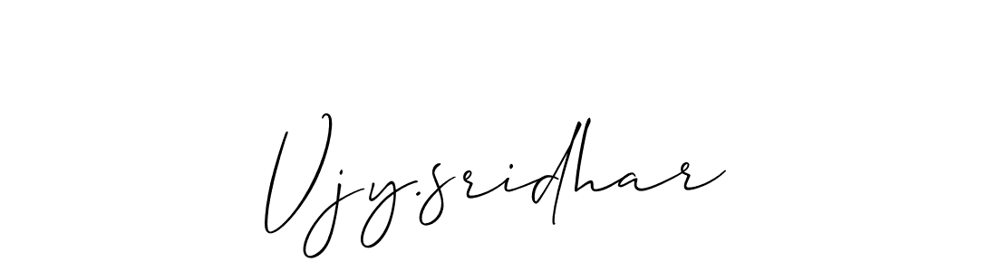 Make a beautiful signature design for name Vjy.sridhar. With this signature (Allison_Script) style, you can create a handwritten signature for free. Vjy.sridhar signature style 2 images and pictures png